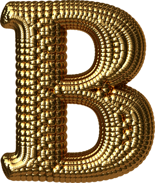 Metallic Gold Letter B